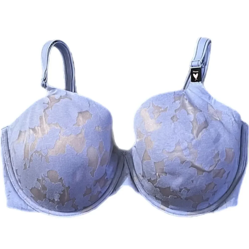 Victoria’s Secret Lined Perfect Coverage underwire mesh lace bra lavender 34DDD